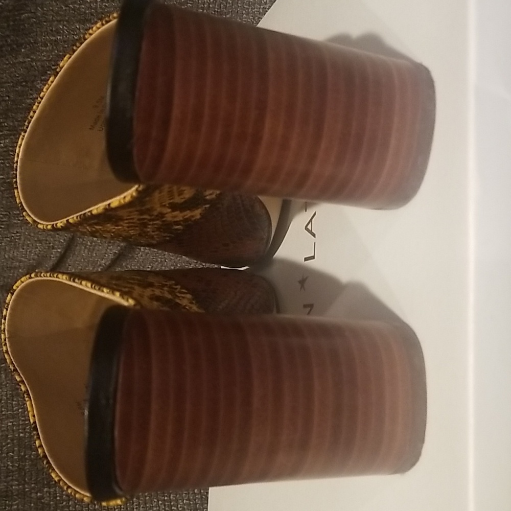 Gibson Latimer Snakeskin Open Toe Booties. - image 2